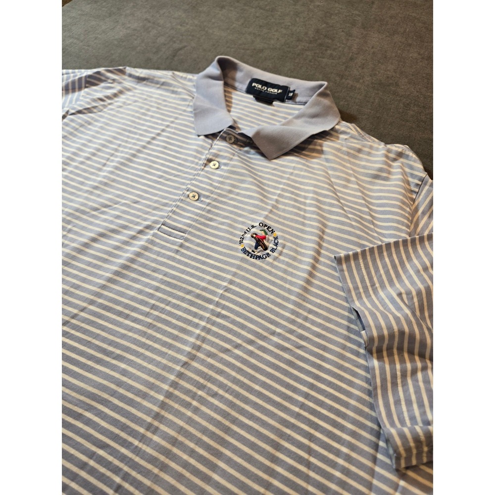 Polo Ralph Lauren Shirt Mens XXL US Open Bethhpage Black Golf Stripe Tour Pro